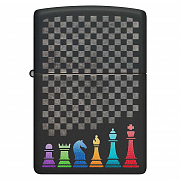 ��������� Zippo 48662 - Chess Pieces - Black Matte