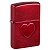 ��������� Zippo 46588 - Stamped Heart - Candy Apple Red�