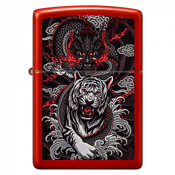 ��������� Zippo 48933 - Dragon Tiger - Metallic Red