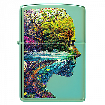 ��������� Zippo 46233 - One with Nature - High Polish Green