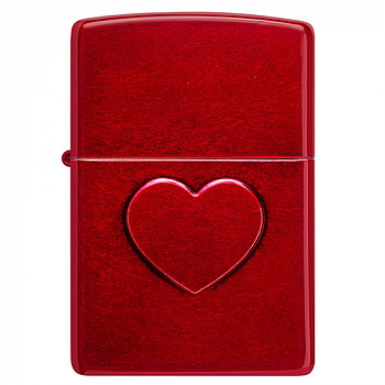��������� Zippo 46588 - Stamped Heart - Candy Apple Red�