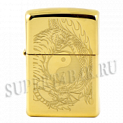 ��������� Zippo 49024 - Tiger Dragon Design - High Polish Brass