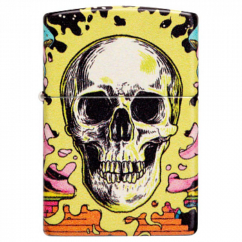 ��������� Zippo 48640 - Skull Design - Glow in the Dark Green