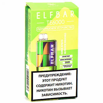 POD ������� Elf Bar - TE 6.000 - ���� - ����� - ������ ������ - 2% - (1 ��.)