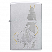 ��������� Zippo 48658 - Devilish Ace - Satin Chrome