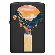 ��������� Zippo 48676 - Mountain Waterfall - Black Light