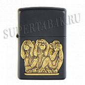 ��������� Zippo 29409 - Three Monkeys - Black Matte