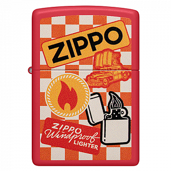 ��������� Zippo 48998 - Retro Design - Red Matte