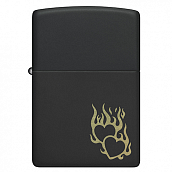 ��������� Zippo 46004 - Fire Heart - Black Matte