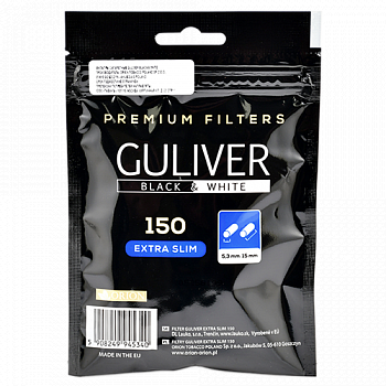 Фильтры для самокруток 5,3мм Guliver Black&White ExtraSlim (150 шт) Фильтры для самокруток 5,3мм Guliver Black&White ExtraSlim (150 шт)