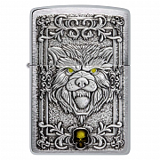 ��������� Zippo 48690 - Wolf Emblem - Brushed Chrome