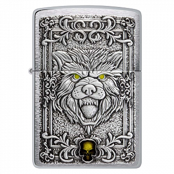 ��������� Zippo 48690 - Wolf Emblem - Brushed Chrome